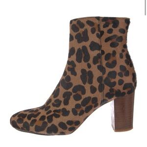 Sezane Leopard Ponyhair Ankle Boots